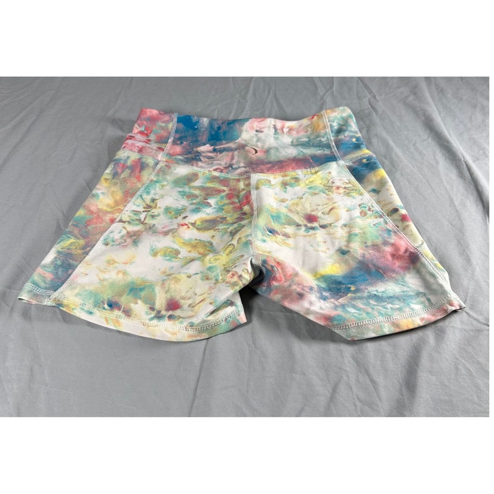Jessica Simpson Active Bike Shorts Womens Medium Multi Color Tie Dye Yoga Gym